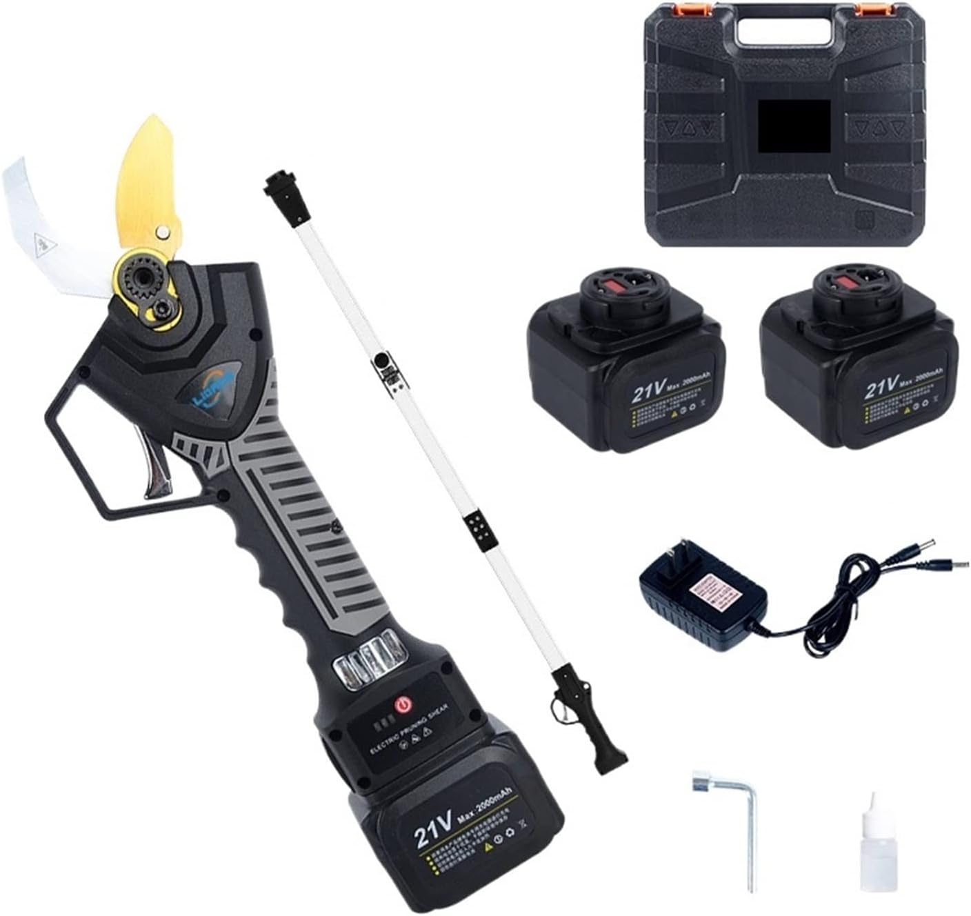 Electric Pruning Shears, 21V Cordless Pruner Lithium-ion Progressive Pruning Shear Efficient Scissors Bonsai Electric Tree Branches Garden Tools S40 40mm