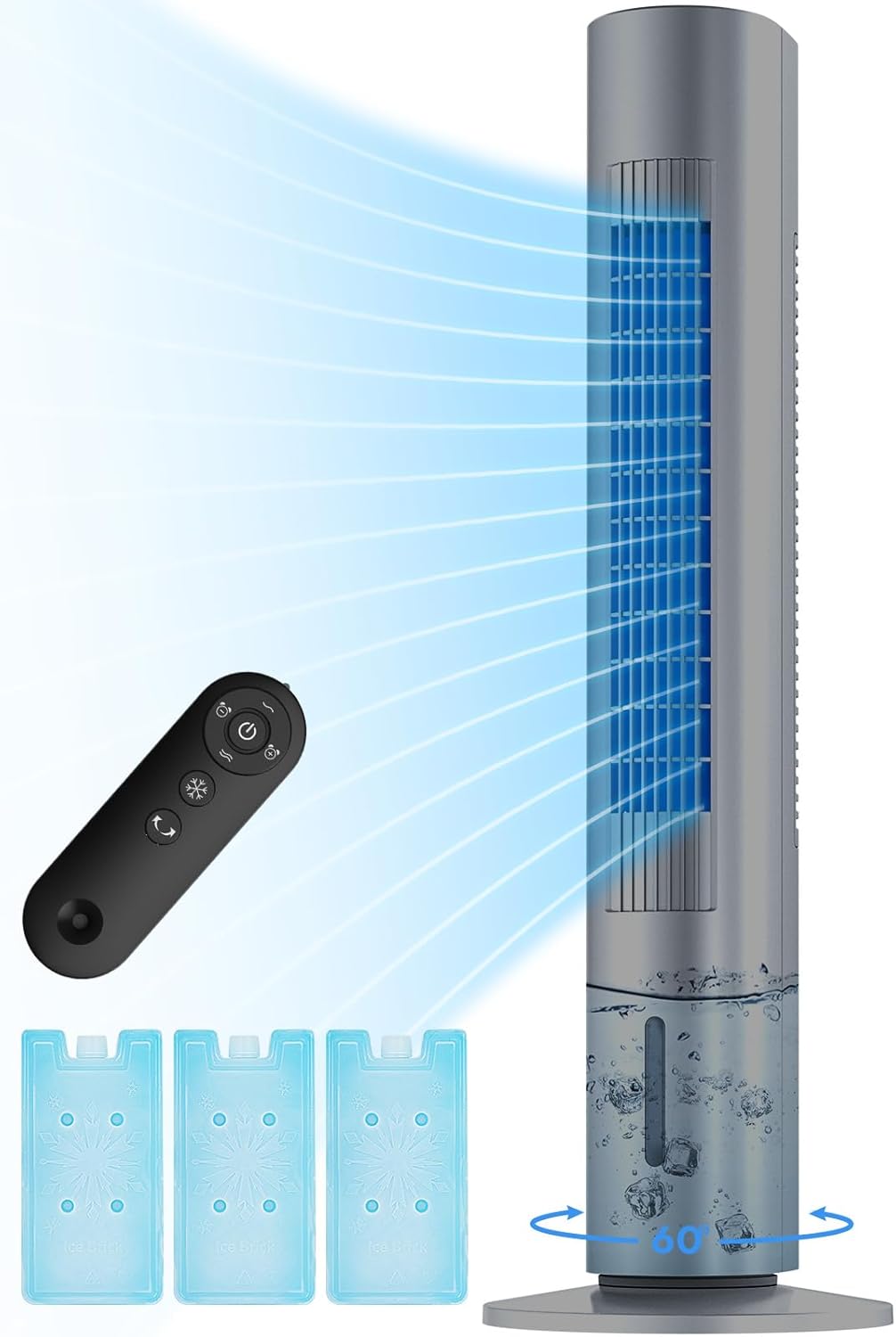 35 INCH Evaporative Air Cooler, 2025 Upgraded Swamp Cooler Air Conditioner w/Cooling Mode, 3 Speeds, Smart Timer for Auto-Off, 20Ft Remote, 70° Wider Oscillation, Air Cooler for Room Bedroom