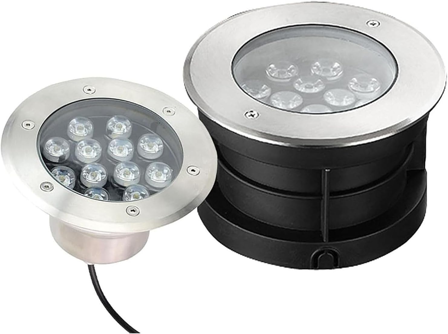 Submersible LED Fountain Lamp - Recessed Underwater Underground Light, IP68 Waterproof Swimming Pool Wall Light, 24V Low Voltage Landscape Lighting(Green,24W)