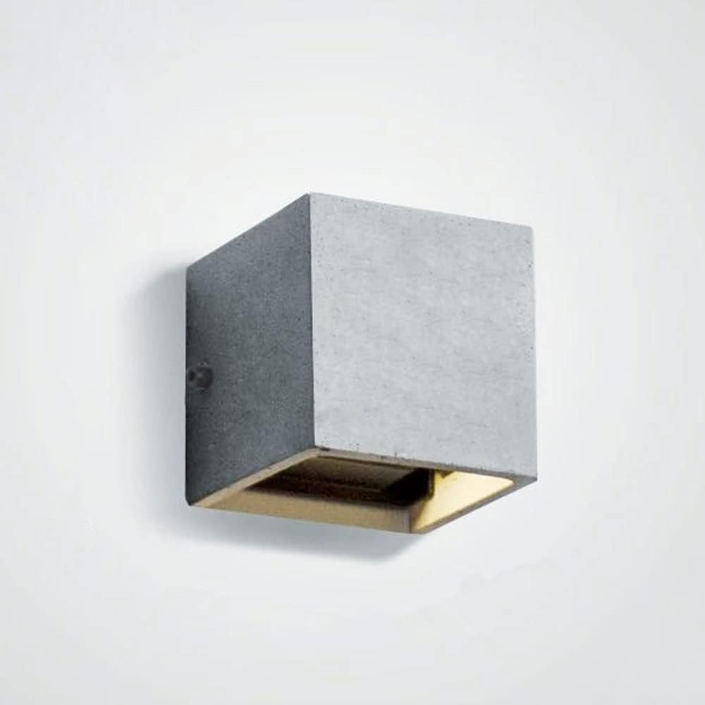 4.3in Square Cement Cement Wall Light Fixtures 5w LED Grey Home Decoration Wall Sconce Lamp Background Wall Indoor Living Room Wall Porch Children's Room Warm Light Wall Lamp Outdoor Lighting