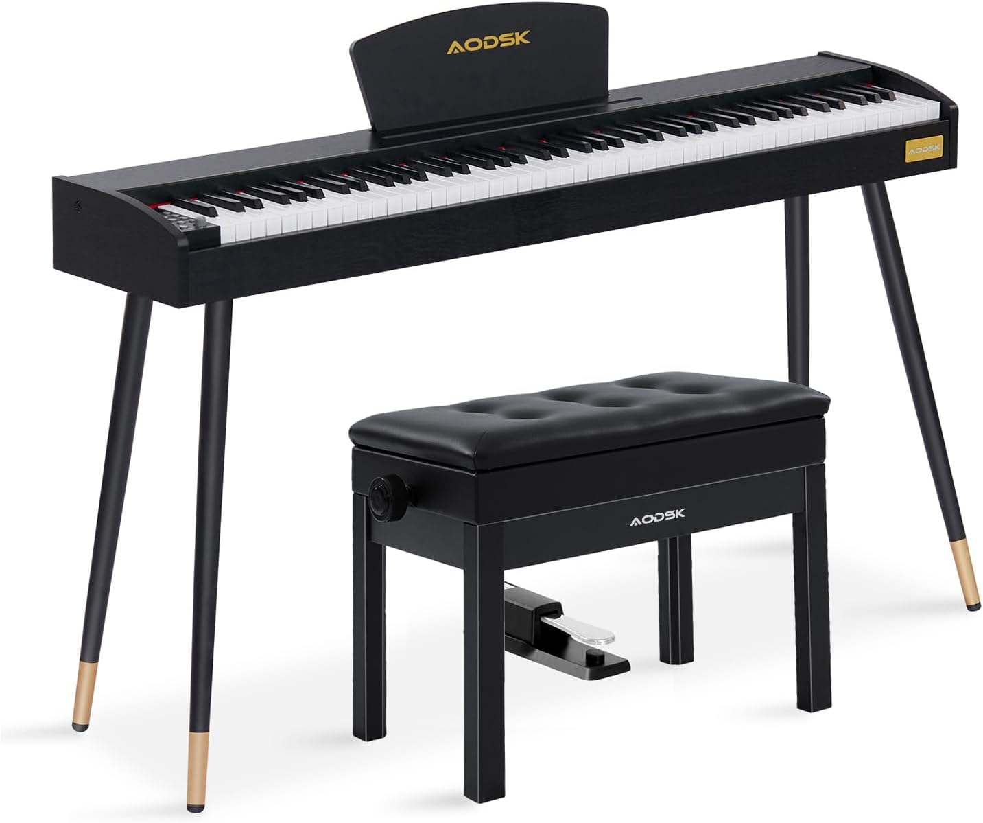 AODSK Beginner Digital Piano 88 Key Keyboard AD-X1+AODSK Adjustable Wooden Piano Bench ALP-22
