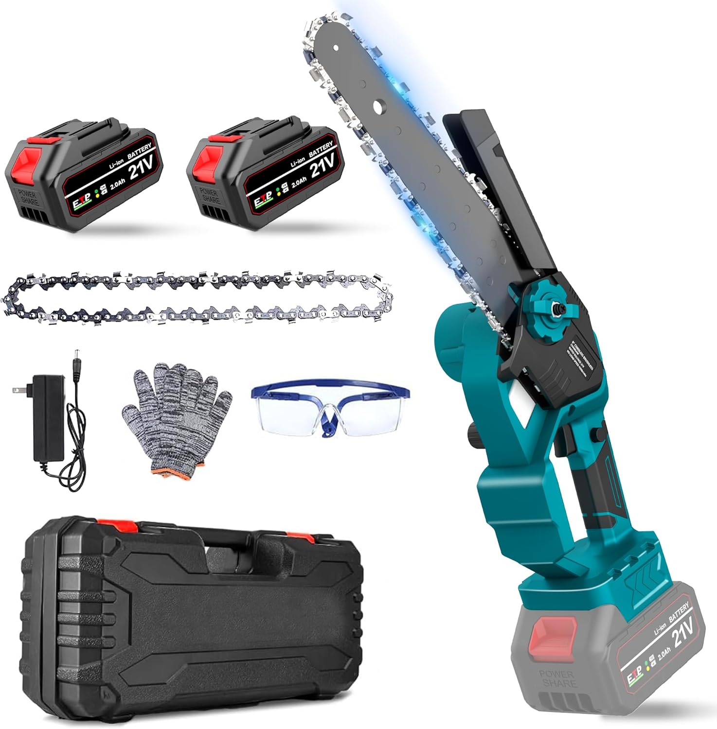 Mini Chainsaw Cordless 8-inch, Handheld Electric Power Chain Saw with Auto-Oil System for Wood/Trees Trimming, Pruning Chainsaw for Wood Cutting, Best Gifts for Dad, Husband(Battery Included)