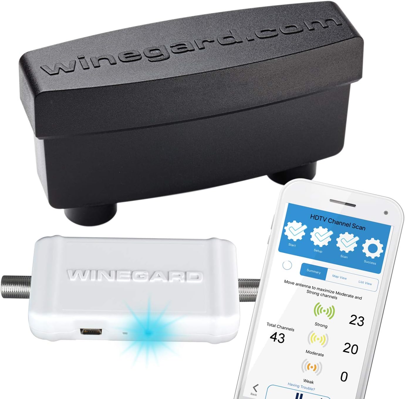Winegard Boost XT Pro - Outdoor Ultra-Low Noise Preamplifier + Integrated Channel Finder,Black