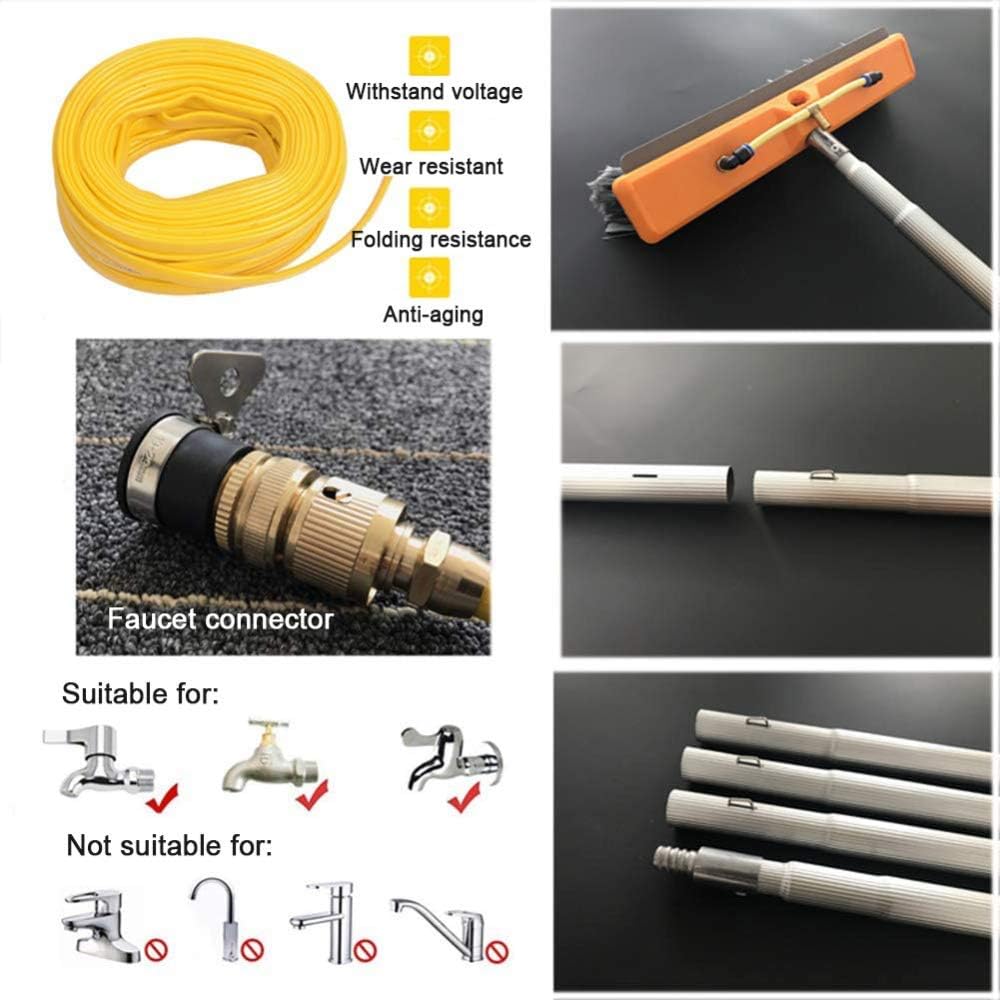 Window Cleaner Window Cleaning Brush Equipment, Window Cleaner Kit, Water/Hose Fed Pole, 4.5-9M, Photovoltaic Panel Cleaning Tool, Cleaning Solar Panels Tool/6M/19.7Ft