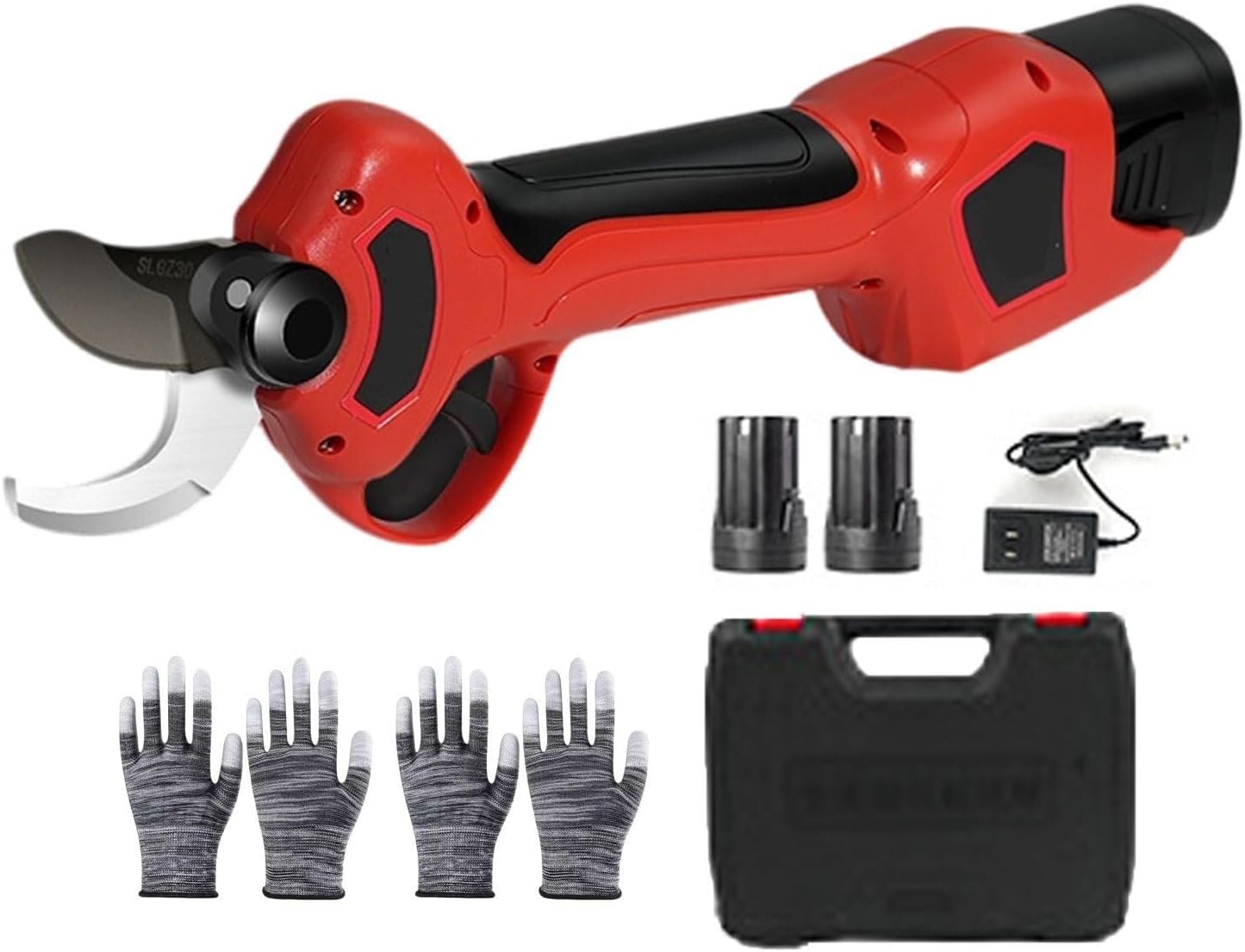 Electric Pruning Shears, Cordless Tree Branch Cutter, 2 x 16.8V Batteries Charger, Ergonomic Safety Design for Gardens Orchards