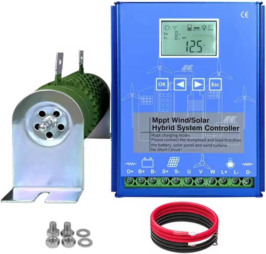 48v,HYZHANHONG Wind Solar Hybrid Charge Controller 1200W-3600W, 12V/24V/48VMPPT Wind Solar Hybrid Boost Controller, for Wind Turbine Generator Charger 2400W-12V