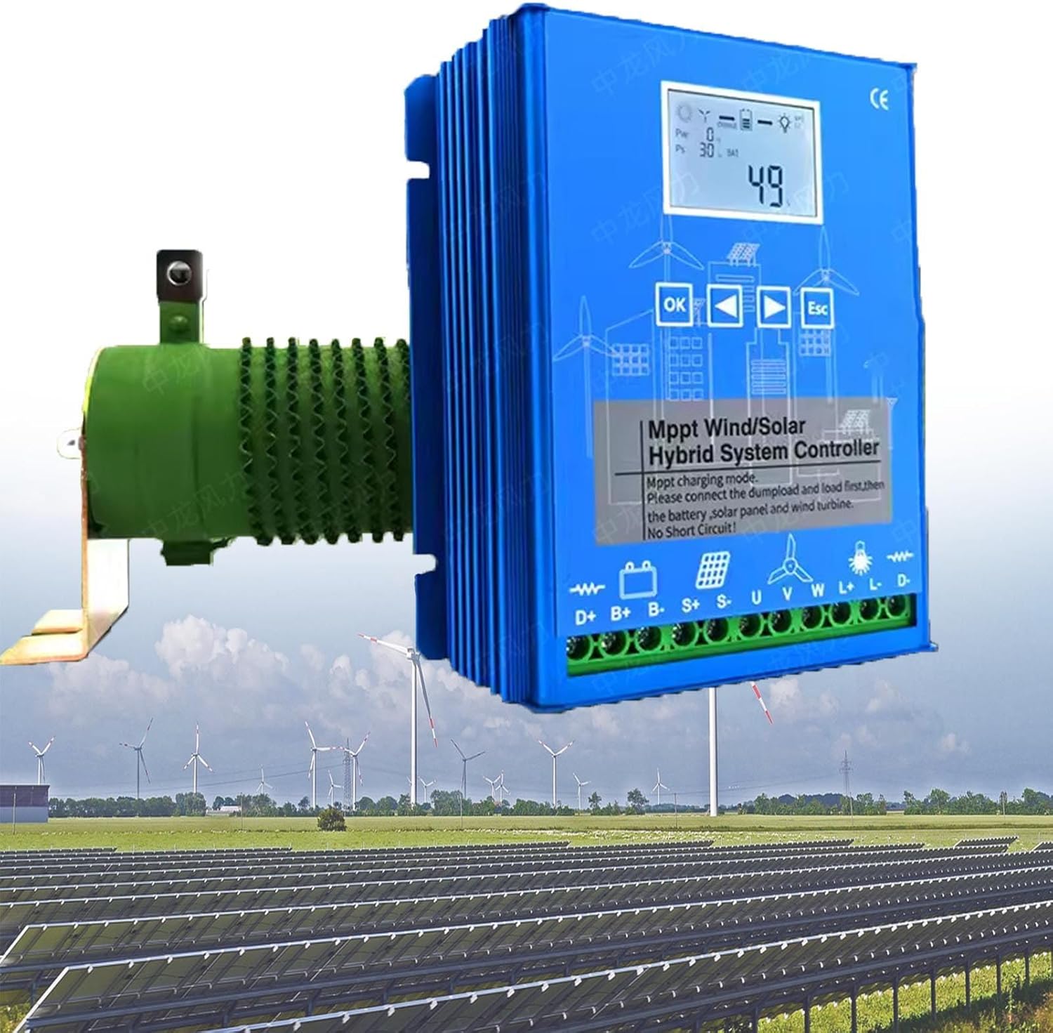 Wind Solar Hybrid System MPPT Charge Controller with Dump Load 5000W,6000W,8000W,10000W,12000W Wind Turbine Generator Solar Panel 12V/24V/48V Auto Regulator,24v-12000w