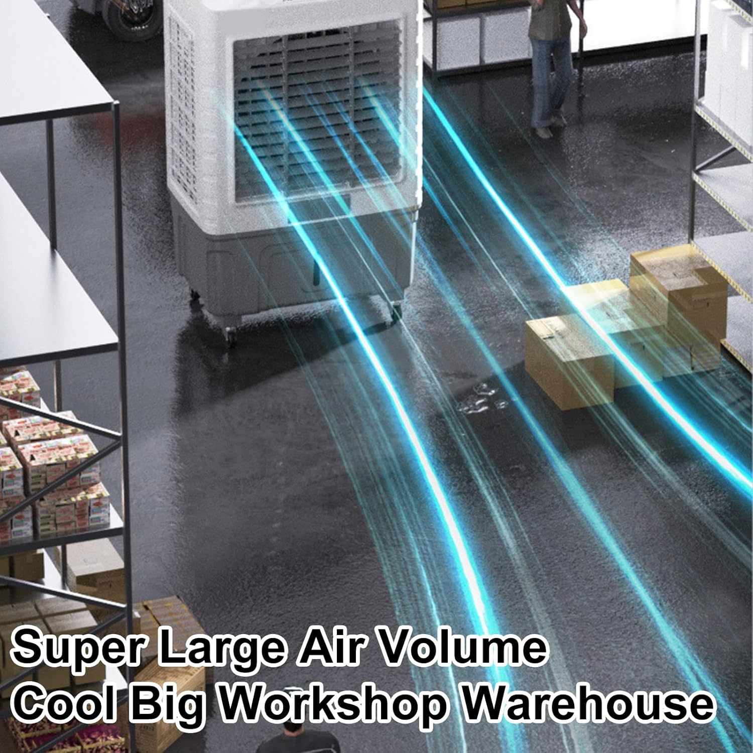 Air Conditioner Fan Evaporative Air Cooler 3 Speeds, with Misting Function, 120° Oscillation Swamp Cooler, for Office, Home, Room, Outdoor(Size:88cm-50L)