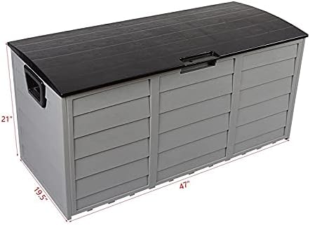 Unknown1 75 Gal Outdoor Garden Plastic Storage Box Black Lockable