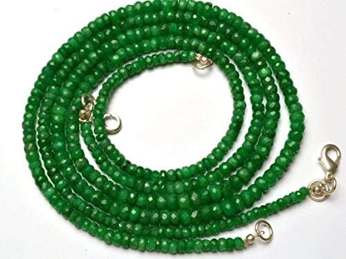 1 strand natural 17 inches stands gems natural,super rare emerald faceted rondelle beads necklace 3 to 5 mm