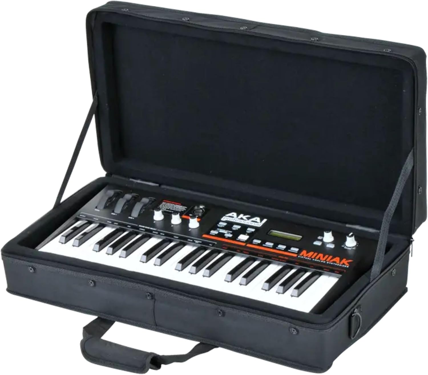 SKB 23”x11” Controller Soft Case - Padded Bag w/ Rigid Foam Frame, Shoulder Strap and Double Zippers for DJ Controllers & Small MIDI Keyboards, Black