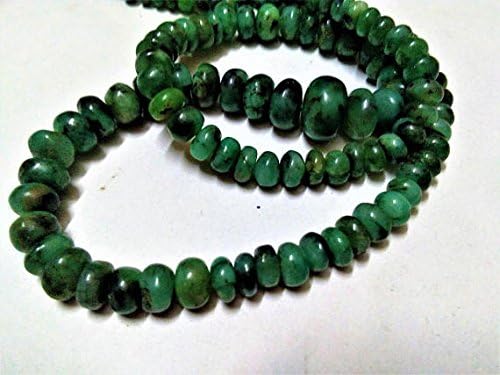 Natural Emerald 5-9mm plain rondelle beads, Emerald plain loose gemstone beads necklace jewellery 9