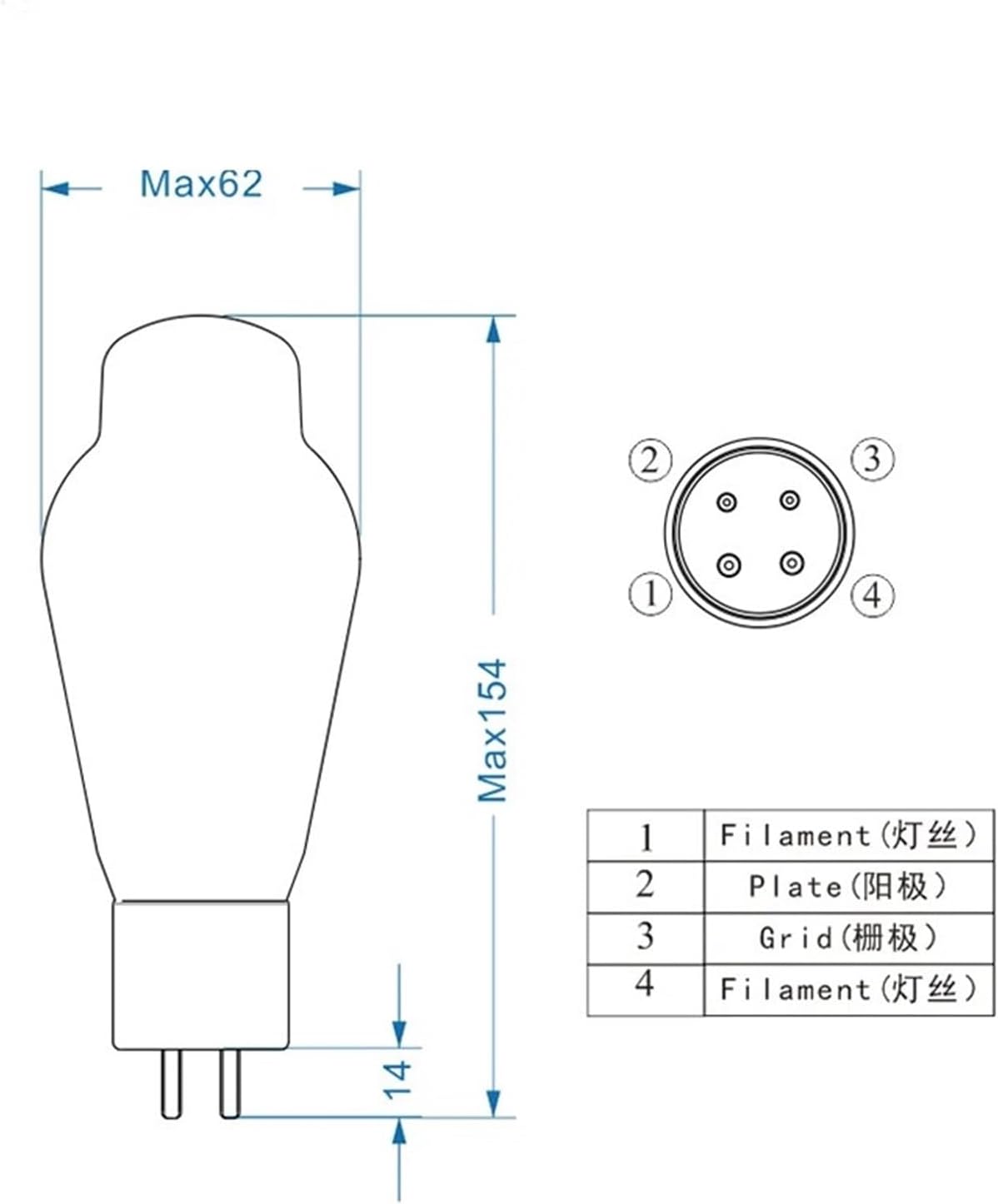 Vacuum Tube Rectifier WR50 Electronic Tube Reproduction Vacuum Tube Factory Precise Matching for Amplifier(2 Pcs)