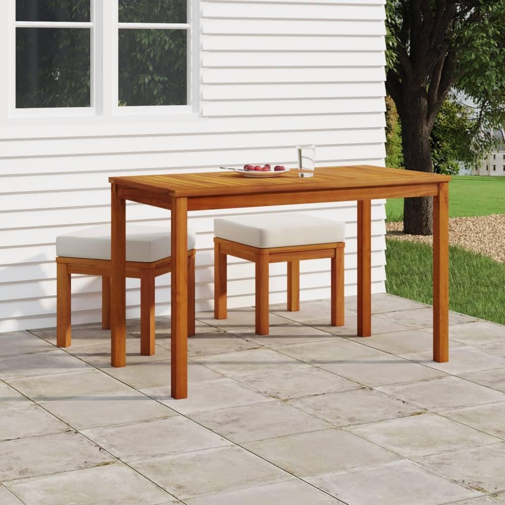 Furniture Sets 3 Piece Patio Dining Set with Cushions Solid Wood Acacia,Outdoor Dining Set with Cushions Acacia Wood for Patio, Garden, or Terrace Garden Conversation Sets
