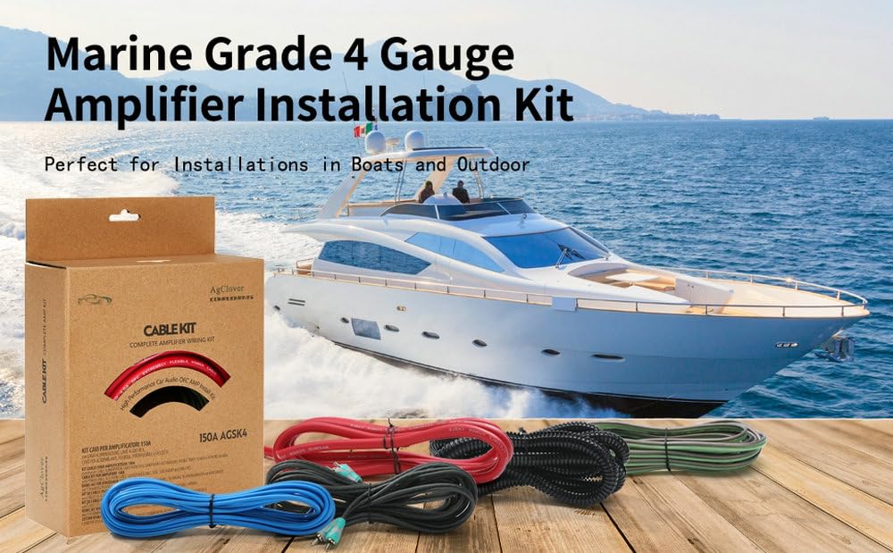 4GA Amp Wiring Kit, 100% Oxygen Free Copper OFC 3000W Complete Amplifier Wire Installation Accessories - Make Connections and Brings Power to Car, Home and Marine Audio Systems
