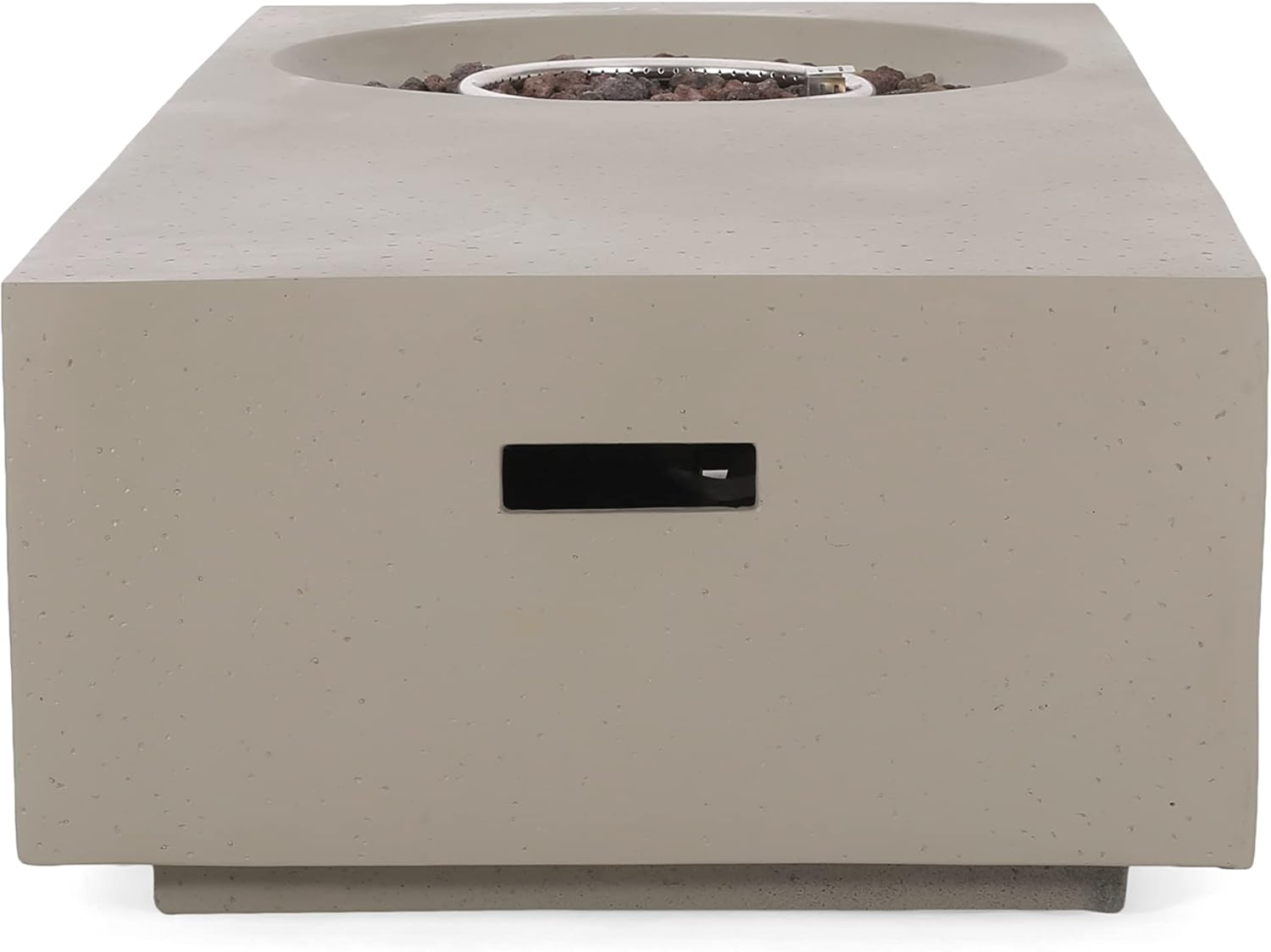 Rectangle Propane Fire Pit Table, 50,000 BTU Outdoor Concrete Fire Pit for Patio, 14.75 Inch Modern Portable Gas Fire Pits for Backyard Garden Deck Use,Only Table (Tank Holder is Not Included) - 750K