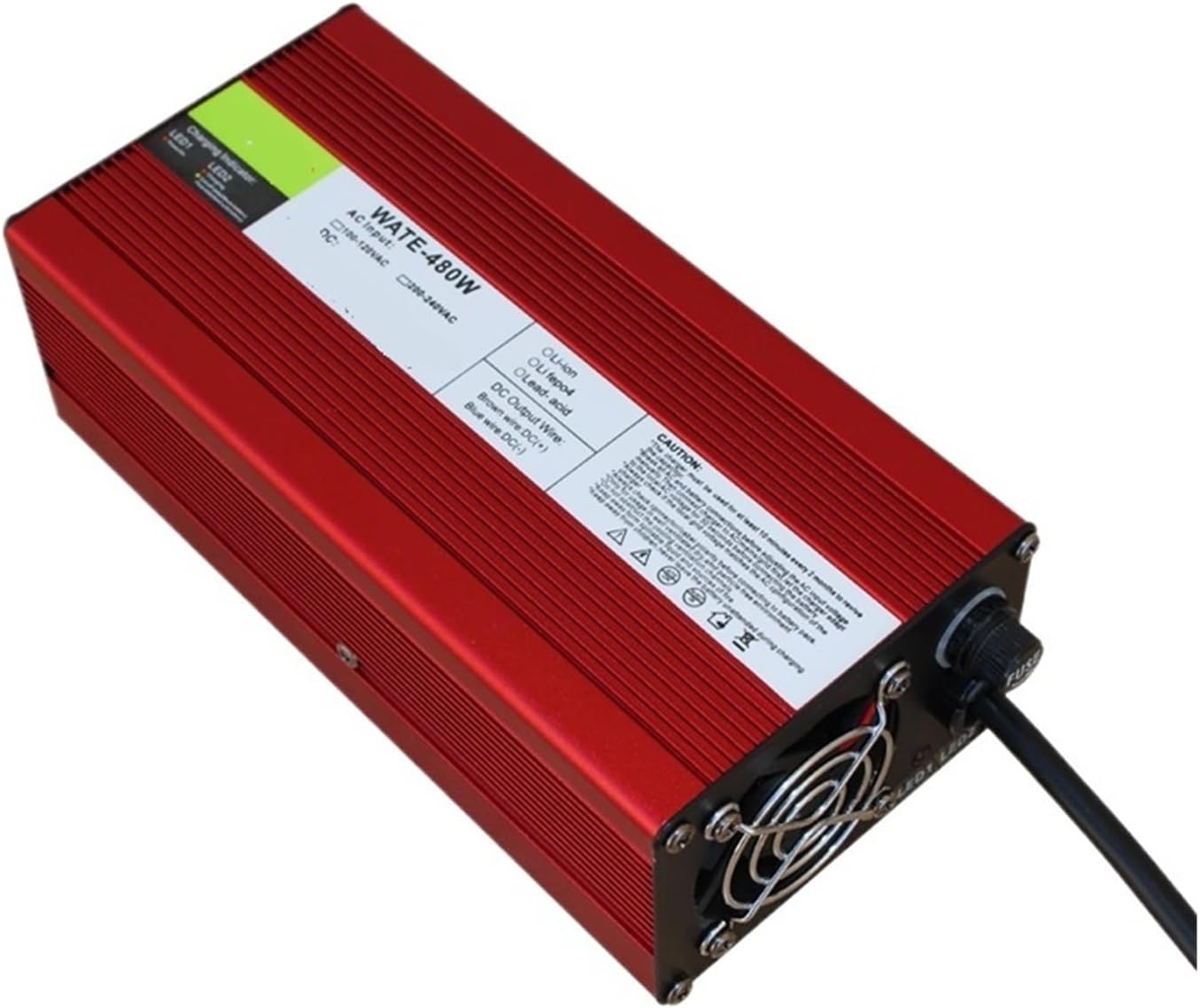 Charger Aluminum Lithium Ion Battery 67.2V 6A Charger for 16S 59.2V Li-ion Battery 60V 6A Fast Charge Smarts Aluminum Case Lipo Battery Charger 110V to 220V(Crocodile Clip,E+U)