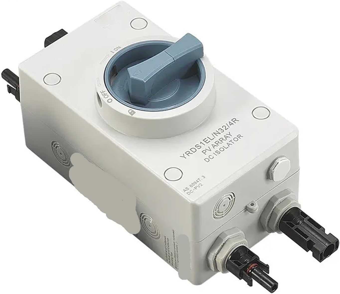 1200VDC 32A DC Isolator Switch Disconnector IP66 Waterproof Solar Electrical Enclosure with 2 Pairs PV Connectors with TUV CE(Gold)