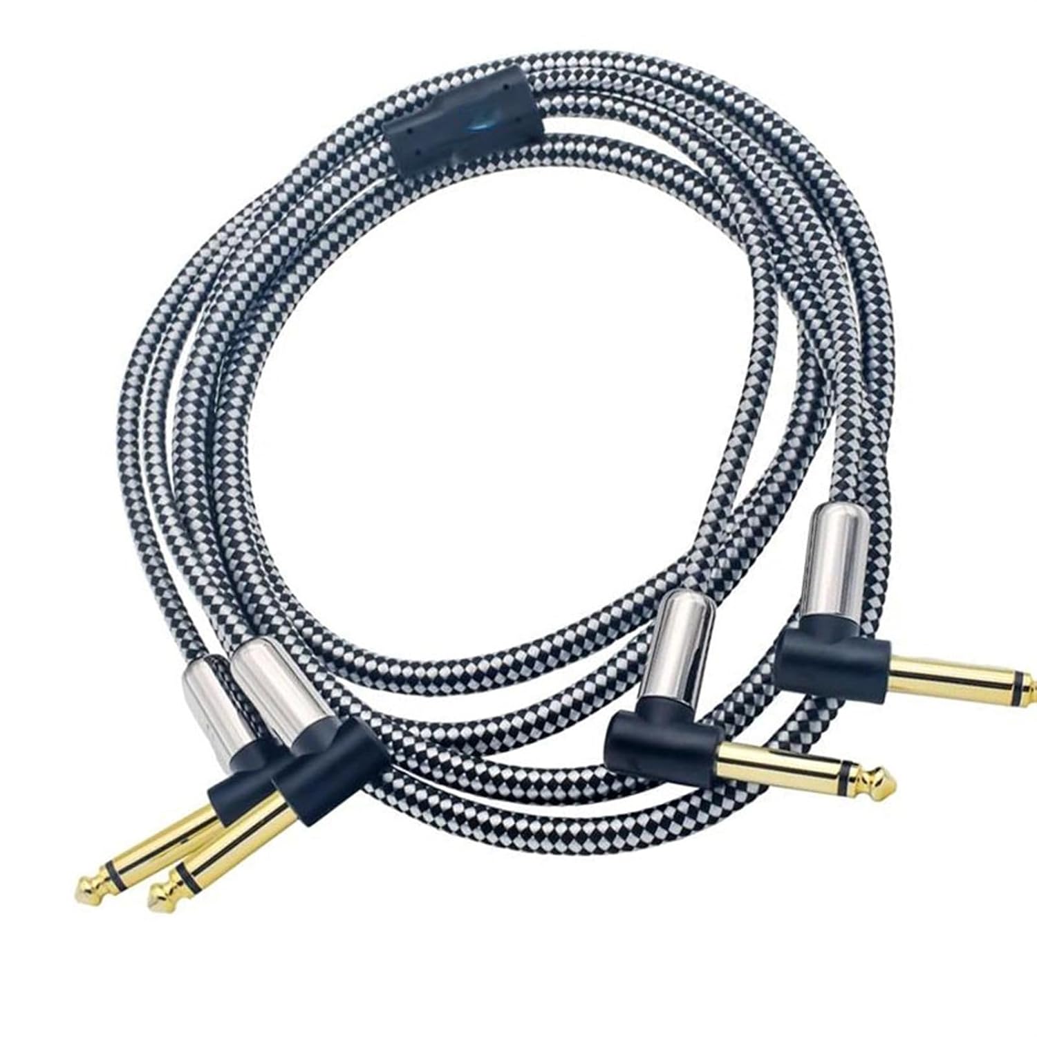 Pro Audio Cable Cable Dual 1/4 Inch TS Jack to TS Jack for Amplifier Mixer Console Electronic Organ Guitar Angled 6.35mm Cable(Black,8meter)