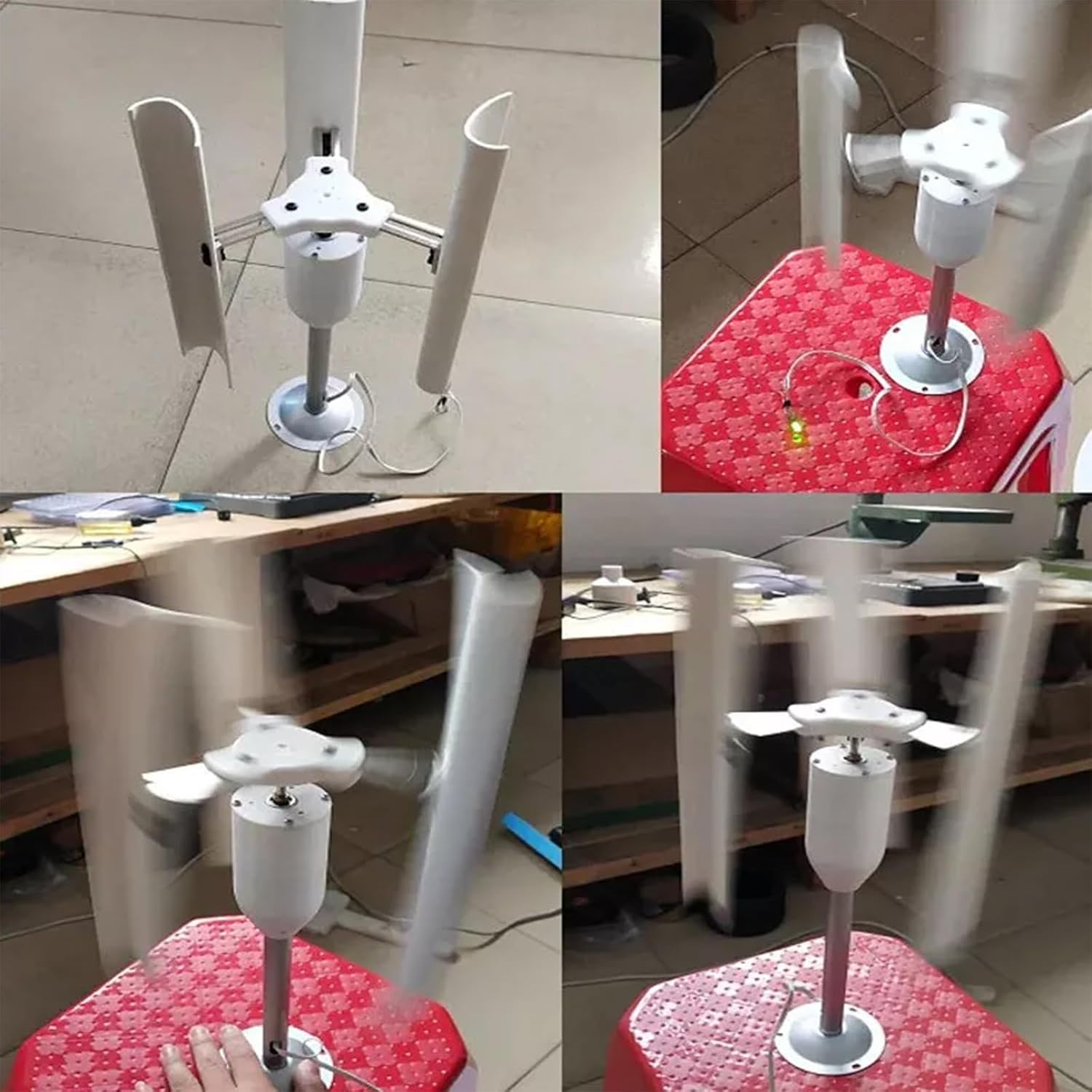 1-12V 20W 3-Phase Vertical Axis Wind Turbine Model DIY Permanent Magnet Generator