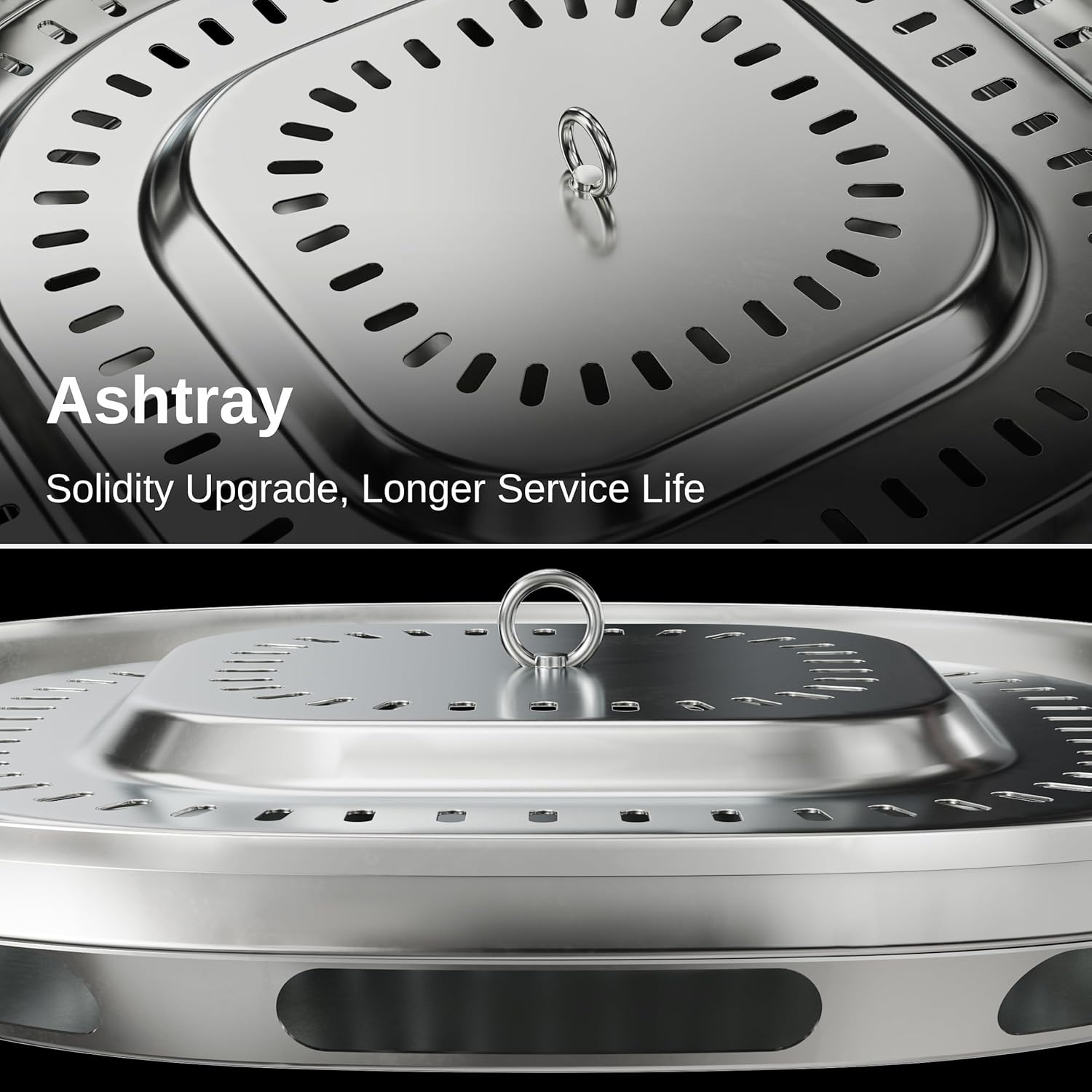 EAST OAK Camber Fire Pit Smokeless 21'' for Outside Patio, 304 Stainless Steel Wood Burning Fireplace, Portable Outdoor Bonfire Pit with Poker, Stand & Removable Ash Pan for Camping, Chisel Steel