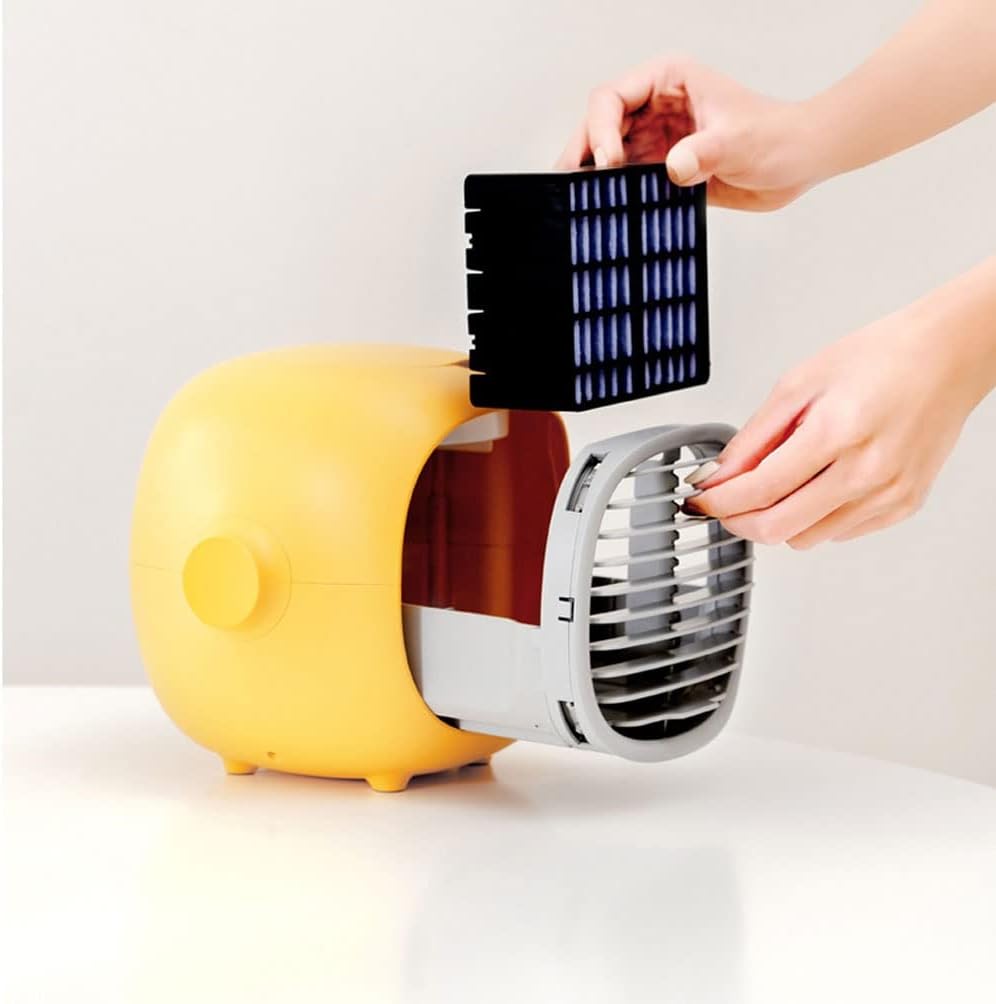 Portable Air Conditioners Fan – Evaporative Air Cooler Cooling Fan with Stepless Speed Regulation, Personal Table Air Conditioners Fan for Bedroom Office Camping (Color : Yellow)