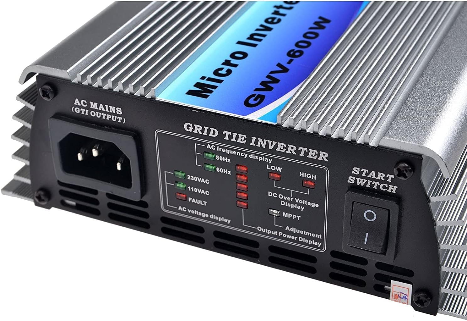 Y&H Grid Tie Inverter 600W Stackable DC30-55V PV Input AC110V MPPT Pure Sine Wave Micro Inverter fit for 30V 36V Solar Panel/36V Battery