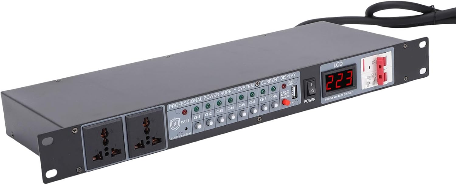 Gugxiom 10 Outlet Power Sequencer Conditioner, with Independent Power Switch and Surge Protector, for Home Audio Studio Theater System (US Plug)