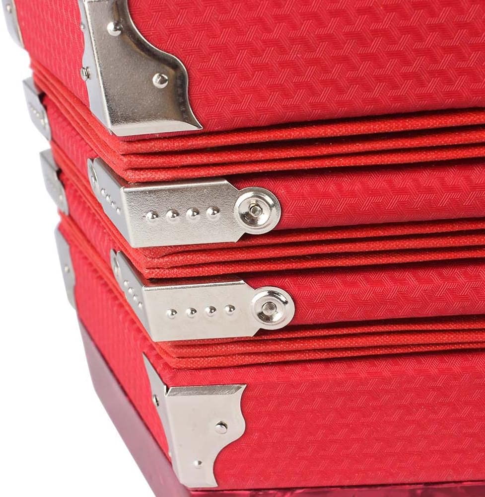 Accordion Acordeon Concertina Acordion Accordion Instrument Anglo-style concertina accordion 20-Button 40-Reed Anglo Style with Carrying Bag Leather Hand Strap Red Pine Red