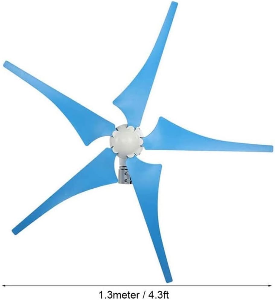 5 Blades Wind Turbine Generator, 12V/24V/48V Wind Turbine Kit, 400W Wind Power Generator with Controller Suitable for Terrace, Marine, Motor Home, Chalet, Boat