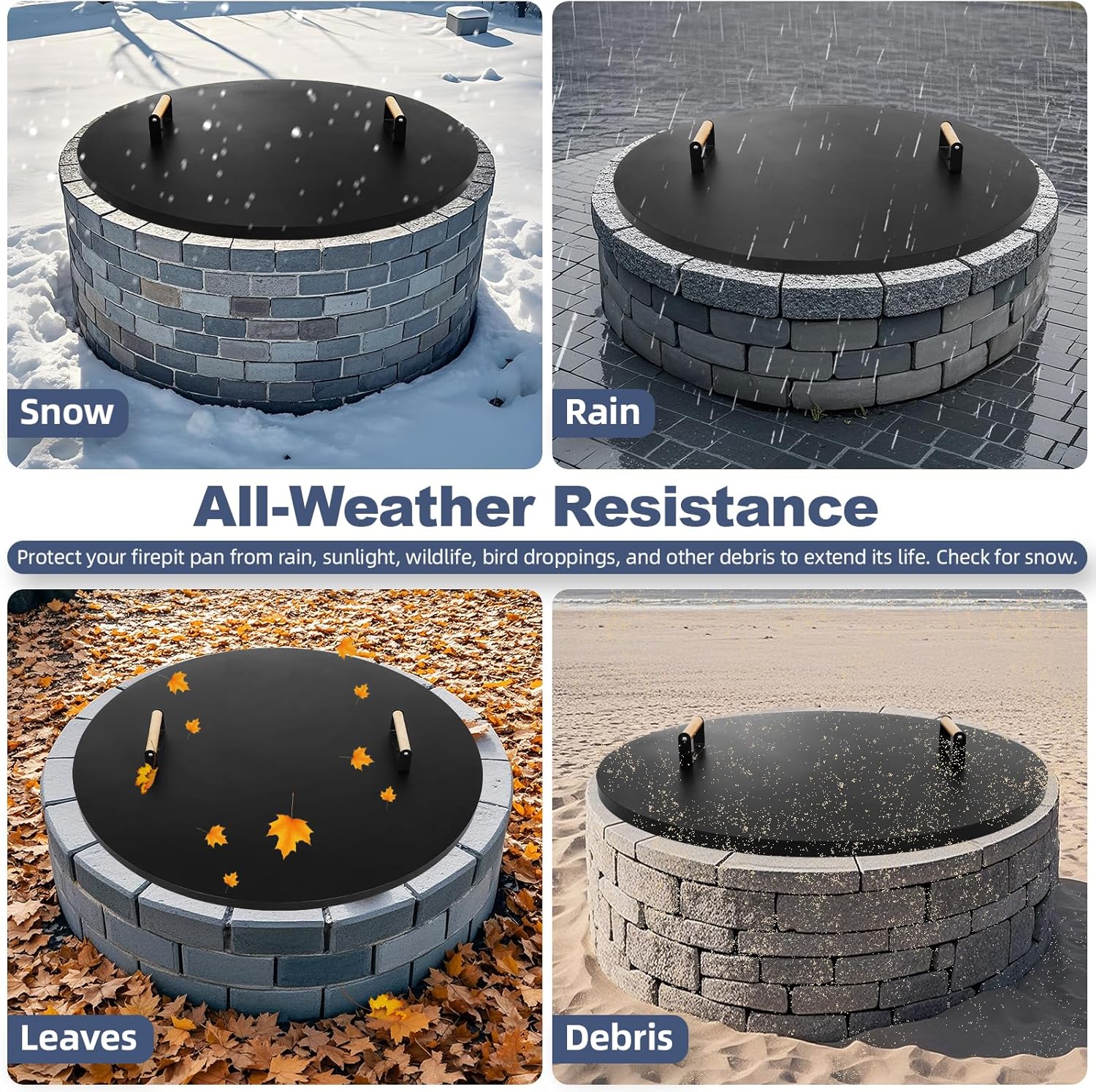 1MORE Fire Pit Lid Round 34