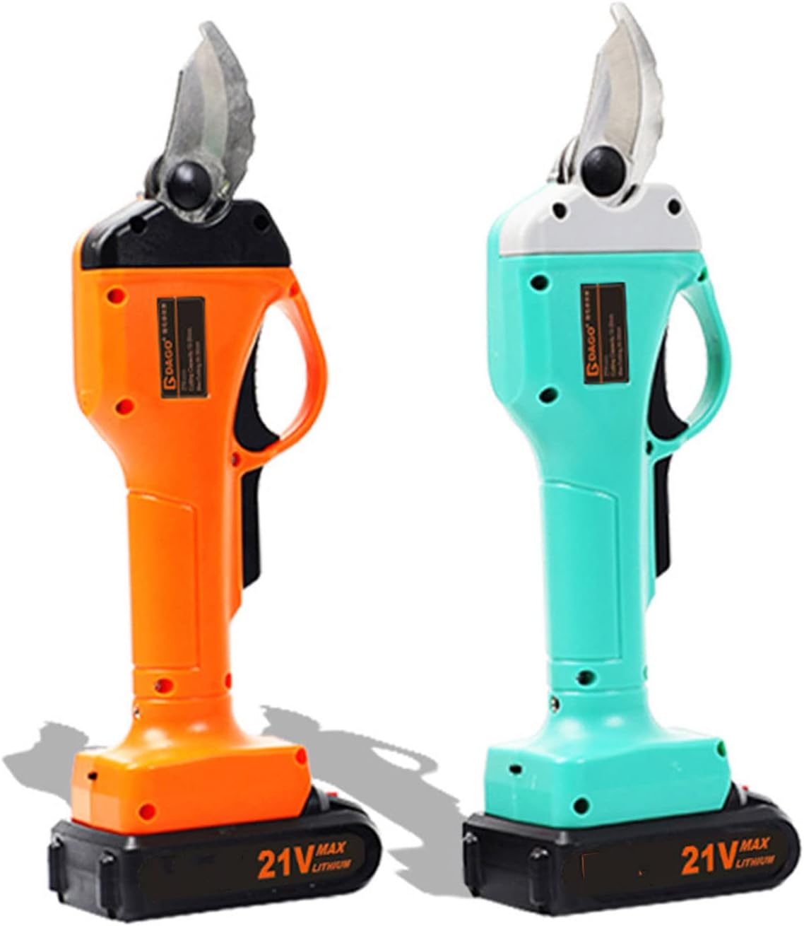 Orchard Gardening Garden Electric Pruning Shears Multi-Purpose Fruit Tree Garden Pruning Machine Rechargeable Lithium Electric Pruning Pruners Comfortable Non-Slip Grip Orange/Gree