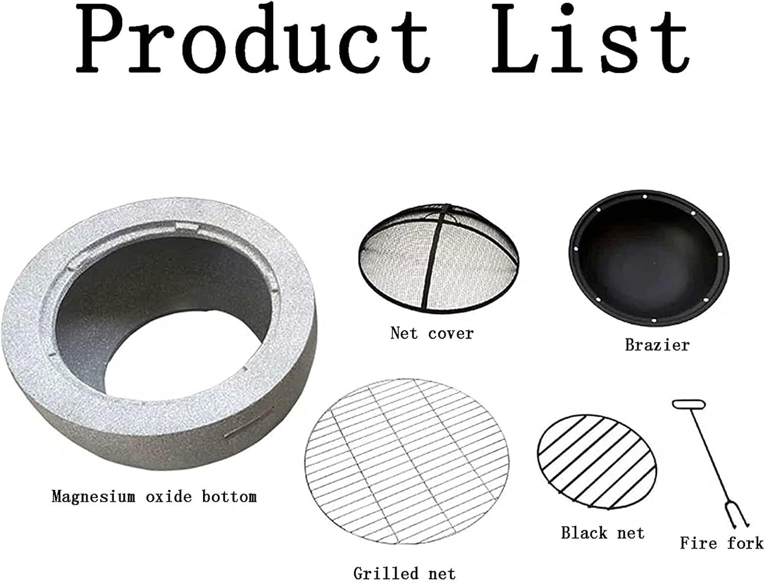 Fire Pit Outdoor Charcoal Round Fire Pit - Outdoor Garden Heaters Fireplace - Wood Burning - Barbecue Firepits for Outside Camping/Heating/Bonfire and Picnic