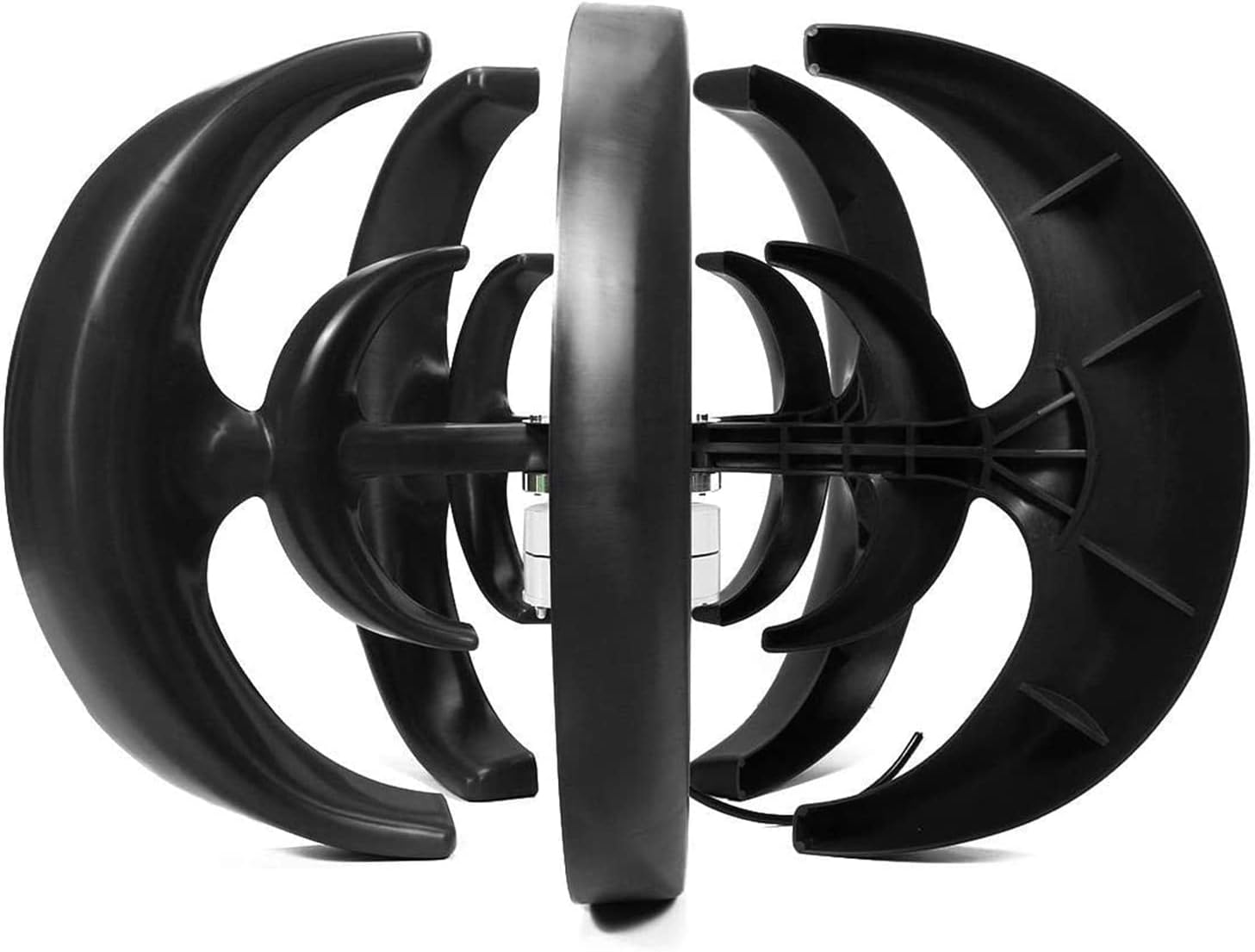 No Noise Vertical Lantern Wind Turbine Generator,500W 12V 24V 48V Magnetic Levitation Wind Turbine W/Controller for Home, Outdoor, Garden Lighting (Black),48V