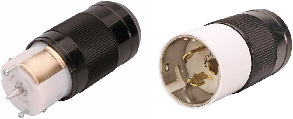 Reliance Controls LL550C 50 Amp Generator Connector (Female), Black & LL550P 50-Amp CS6365 Generator Power Cord Connector,Black