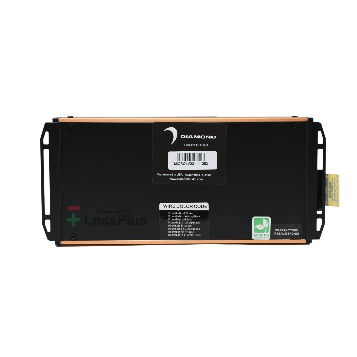 Diamond Audio High-Power Monoblock Full Range Class D Digital Amplifier Micro Series Amplifier (MICRO4V2)