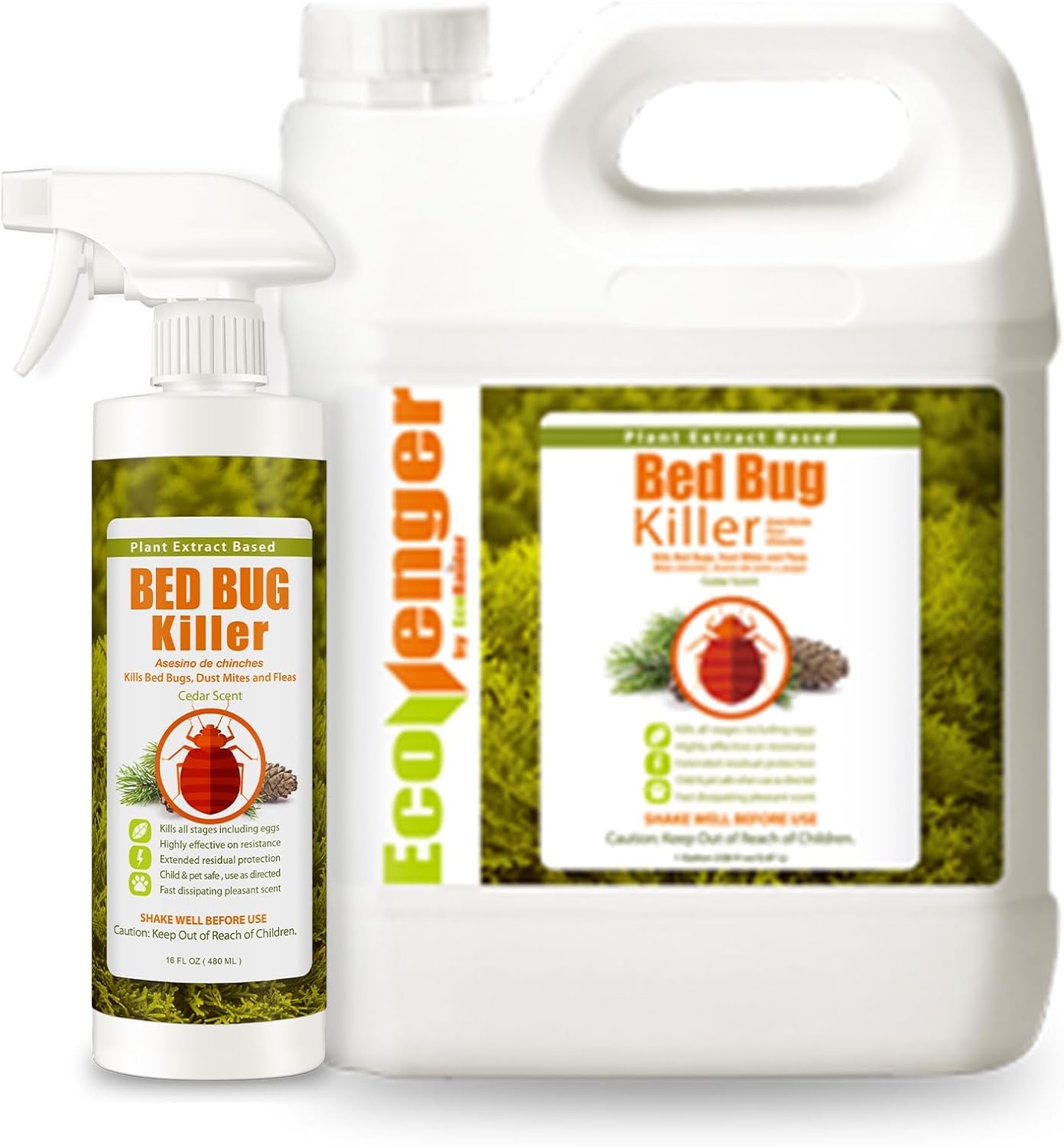 Comprehensive Bed Bug Eradication Kit- Bed Bug Killer 16 OZ & 1 gal Refill