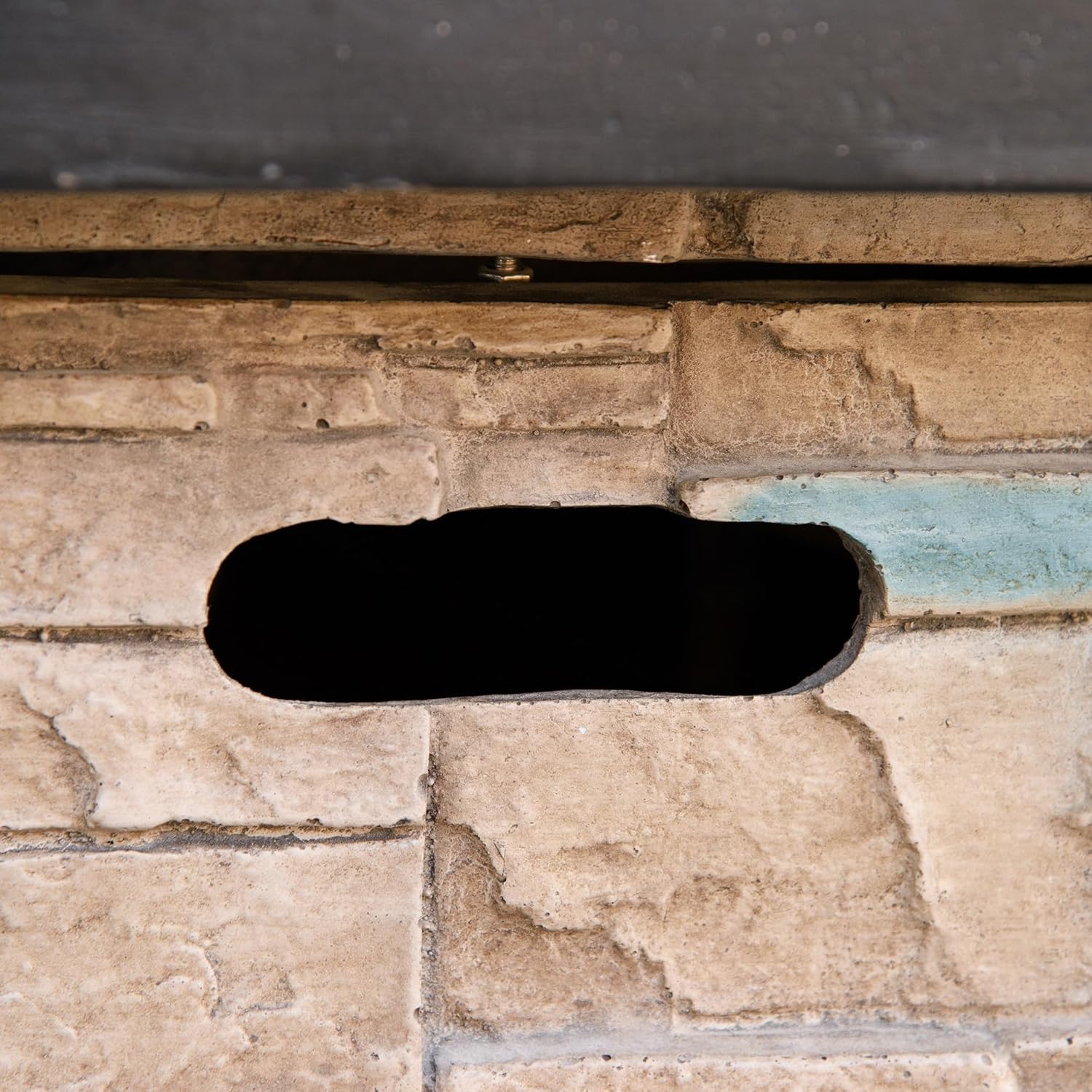 Chery Industrial 32 Inch Outdoor Propane Gas Fire Pit Table, 50,000 BTU Square Faux Stone Patio Firepit with Stainless Steel Burner, Lava Rocks, Auto Ignition, CSA Certified