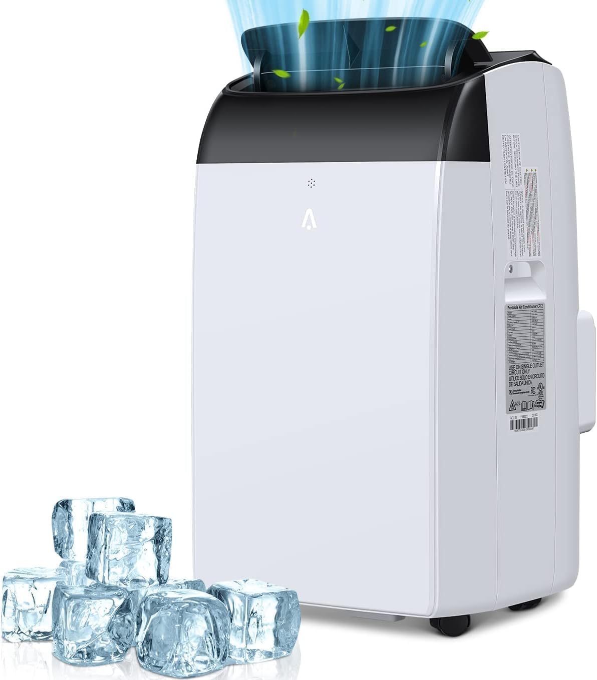 12000 BTUs Portable Air Conditioner, Cools up to 550 Sq. Ft. 3-in-1 Cooling, Dehumidification, Fan Mode, with Remote Control and Window Mounting Kit, LED Display, 24-Hour Timer, for Living Rooms