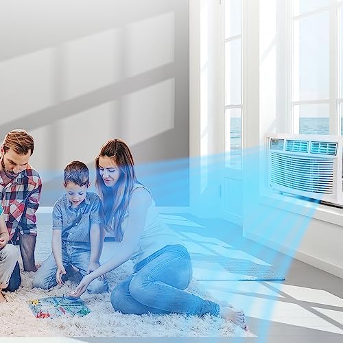 Window Air Conditioner with WiFi,8000 BTU Window Air Conditioner,Cools 350 Sq Ft,Ultra-Quiet Operation,3 Fan Speeds & Auto Restart,Effortless Temp Control,Easy Window Mount,White AC Unit for Bedrooms