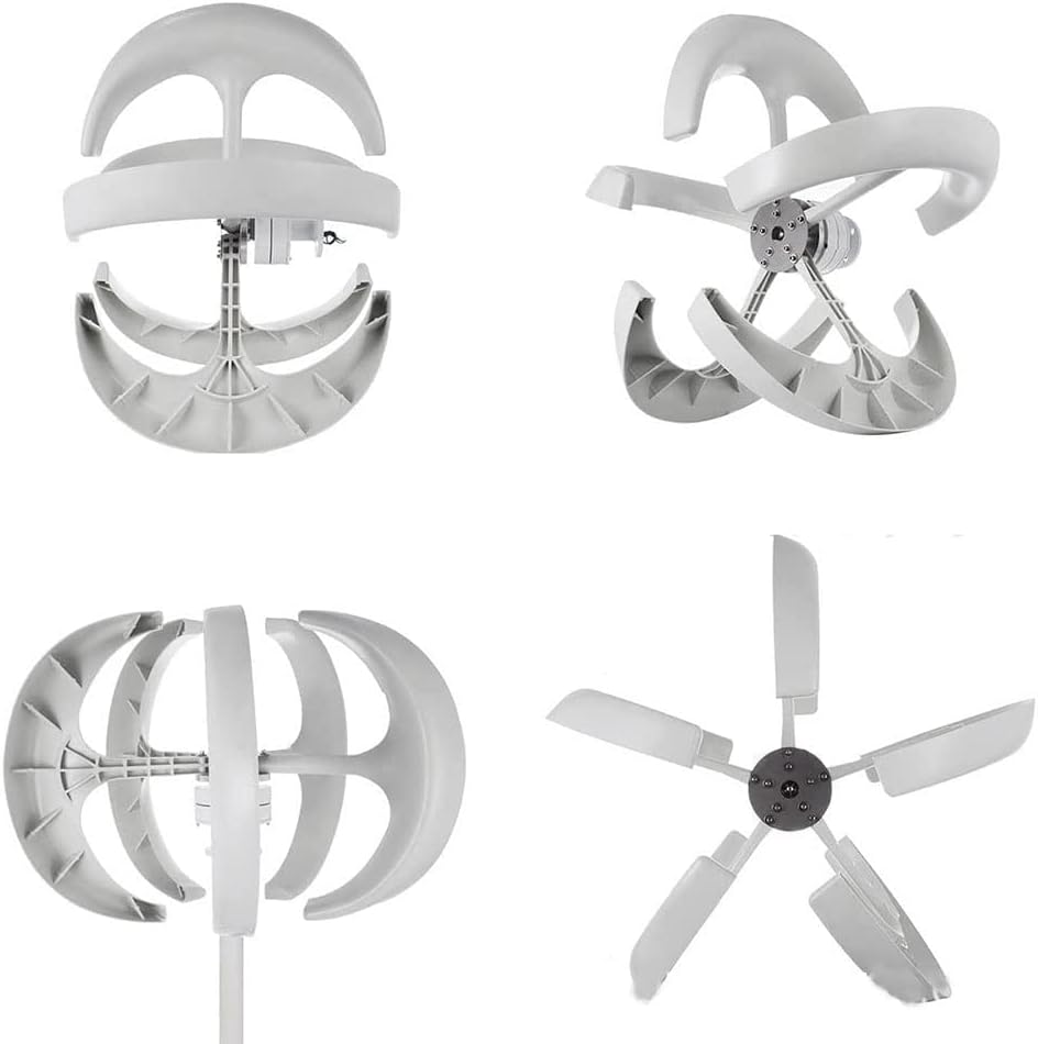8000W Vertical Wind Turbine Generator Kit with 5 Blades and Controller Wind Turbine White Suitable for Home, Camping, Boat Use