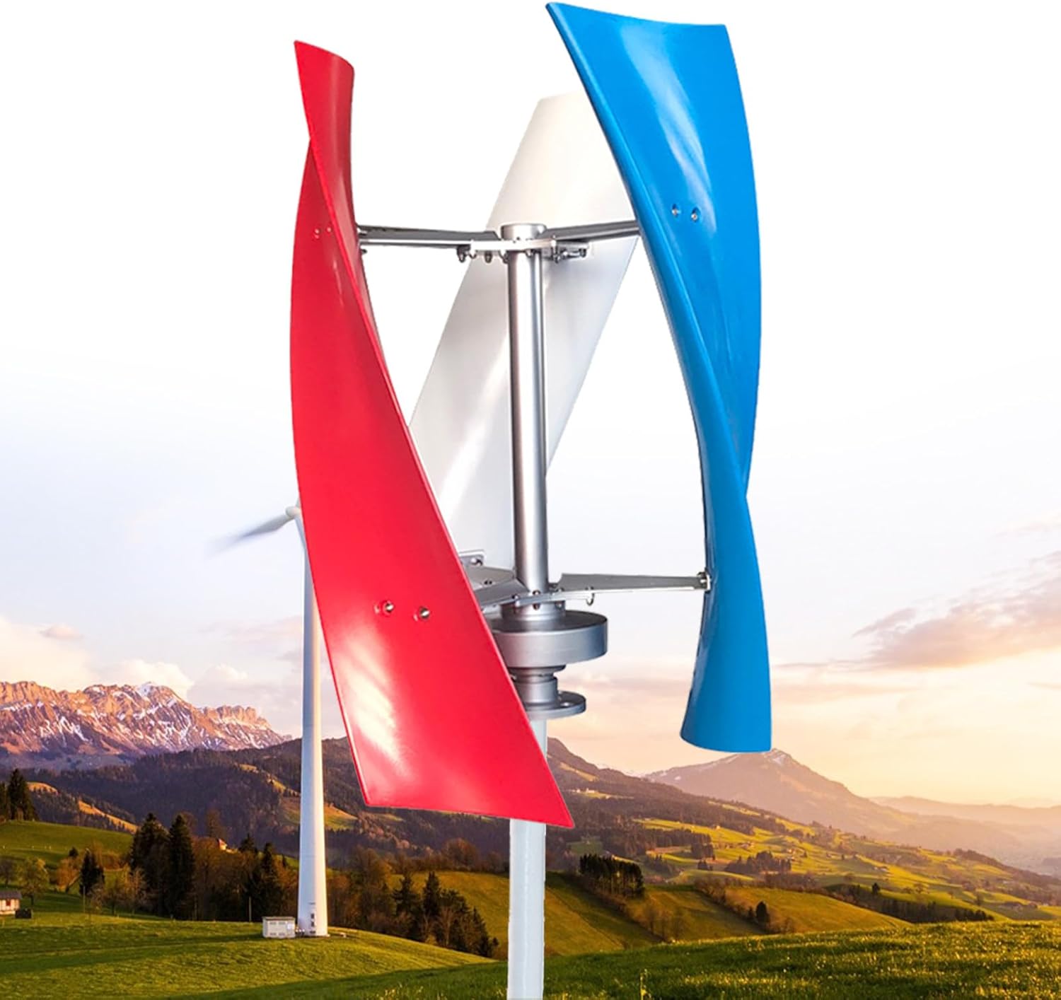 6000W Portable Wind Turbine Generator Kit - 12V/24V Vertical 3-Blade Power System with Charge Controller for Off-Grid, Marine, RV, Home & Industrial Energy Solutions