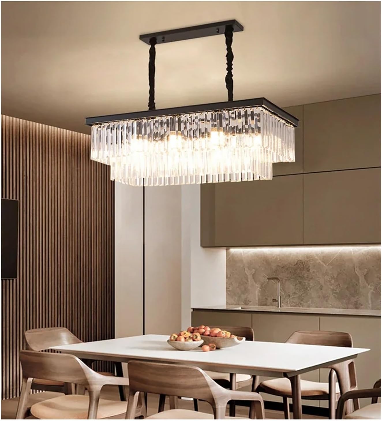 Luxury Simple Chandelier Light Rectangular Crystal Ceiling Lamp Living Room Hotel Lobby Lighting,Indoor Illumination