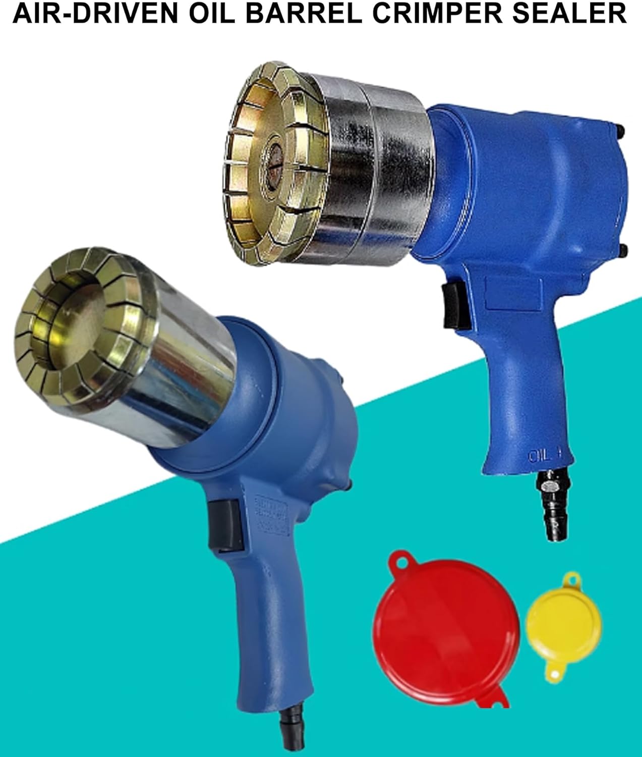 200L Air-Driven Oil Barrel Sealing Tool - Manual Crimper for 53 Gallon Drums, 35mm & 70mm Cap Sealer, Efficient Oil Crimping Machine for Leak-Proof Sealing