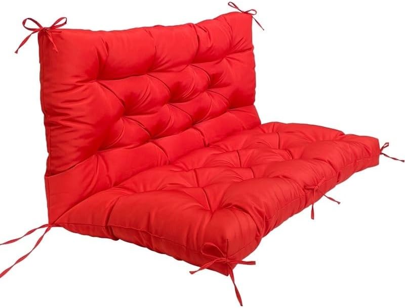 Garden Swing Cushion Garden Bench Cushions with Backrest &Ties 2-3 Seater Thicken 4
