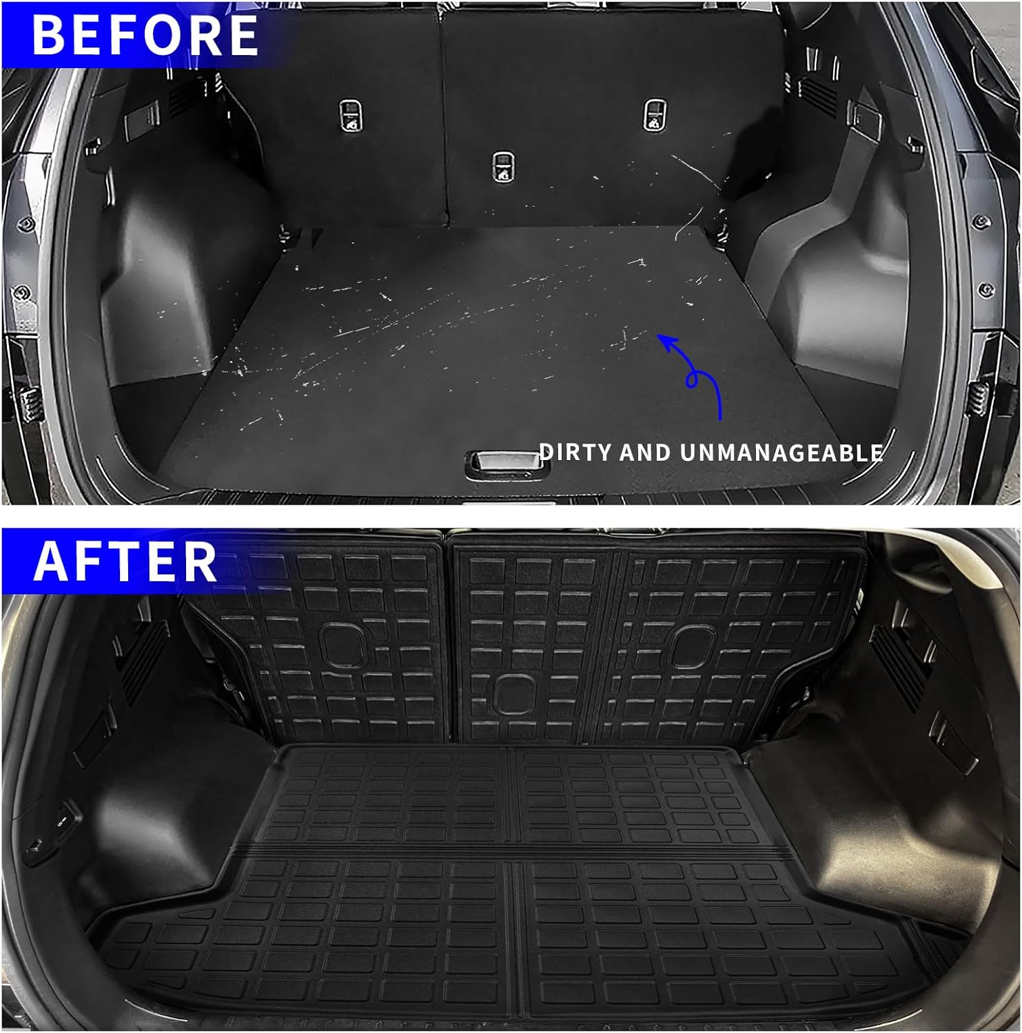 Rongtaod Floor Mats Compatible with 2022-2026 Hyundai Tucson Cargo Mat TPE Trunk Mat Cargo Liner All Weather Back Seat Cover Protectors 2025 Tucson Accessories (Backrest Mats+Trunk mat+Floor Mats)