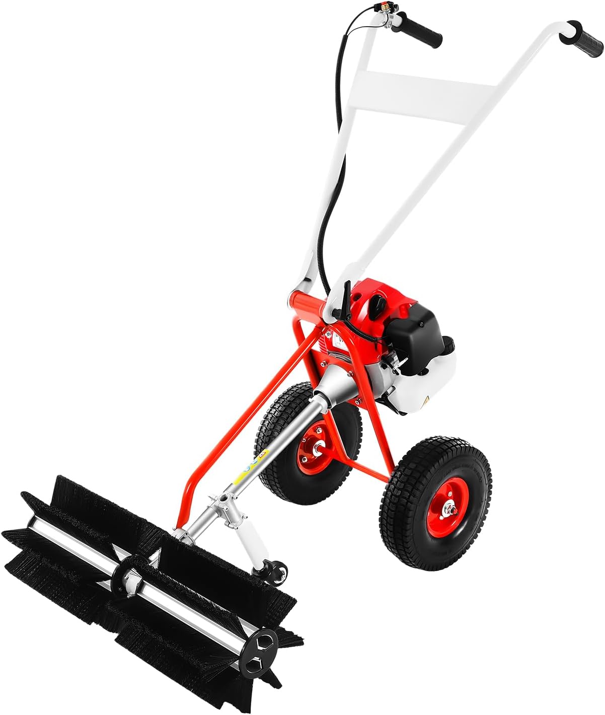 Handheld Lawn Sweeper, 2 Stroke Engine 43CC Gasoline Powered Sweeper, for Park Garden Grass Lawn Gravel Leaves Cleaning