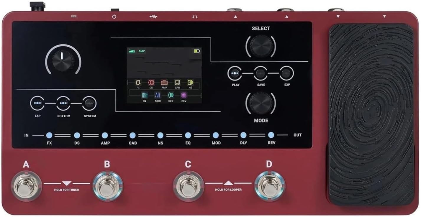 Professional Guitar Effects Pedals The Guitar Effects Processor Has 55 Built In Amp Simulations And 200 Presets
