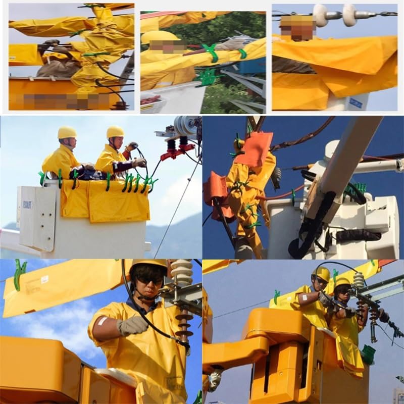 Insulating Blanket for Electrical Work, High Voltage Insulating Blanket for Substation Field Generator Room, Outdoor EVA Resin Insulation Protection Cover, Clips(2 Clip l)