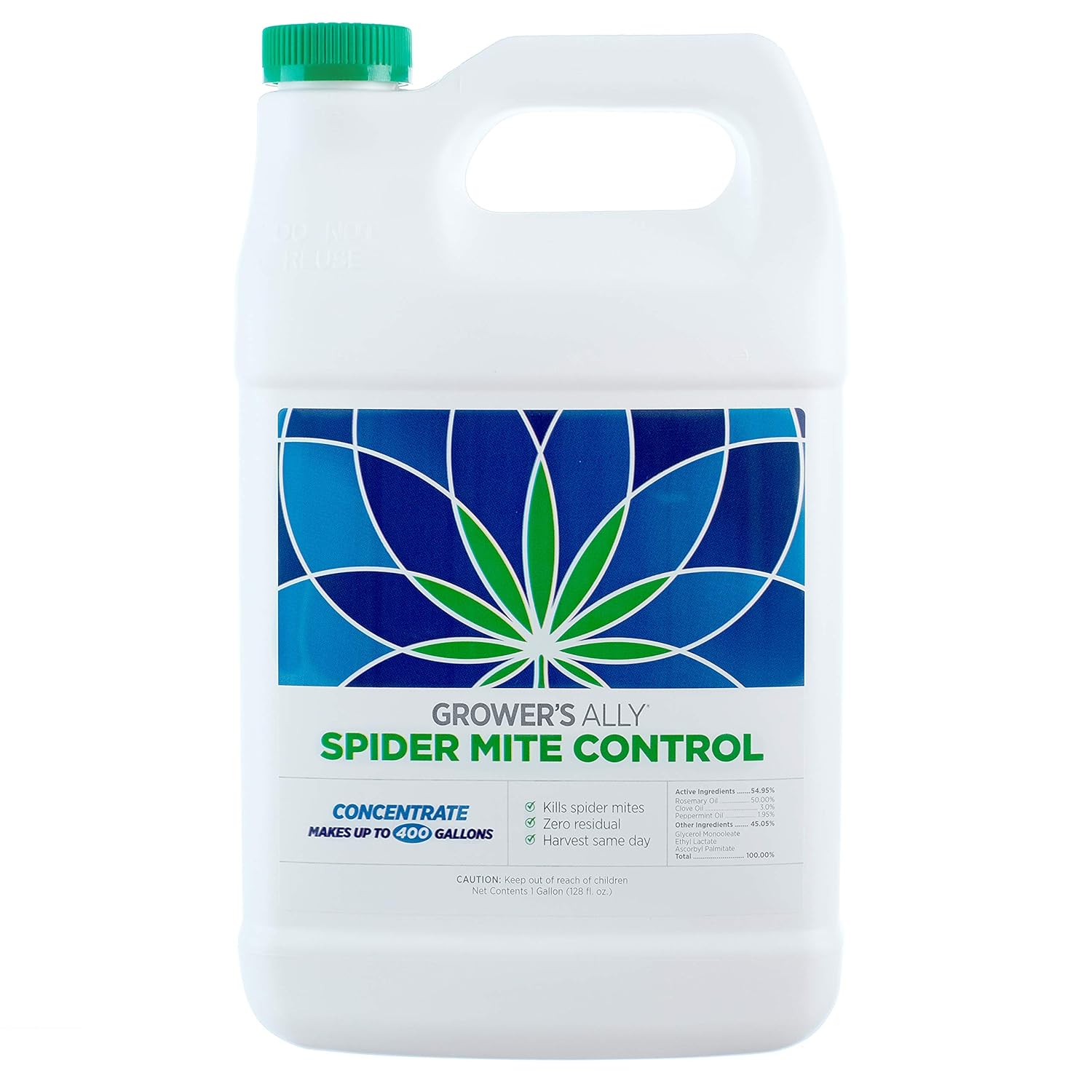 Grower's Ally Spider Mite Control Concentrate - Natural Insecticide & Spider Mites Killer for Plants Indoor & Outdoor - OMRI Listed Garden Pest Control - Bee, Pet & Kid Safe - 1 Gal, Makes 400